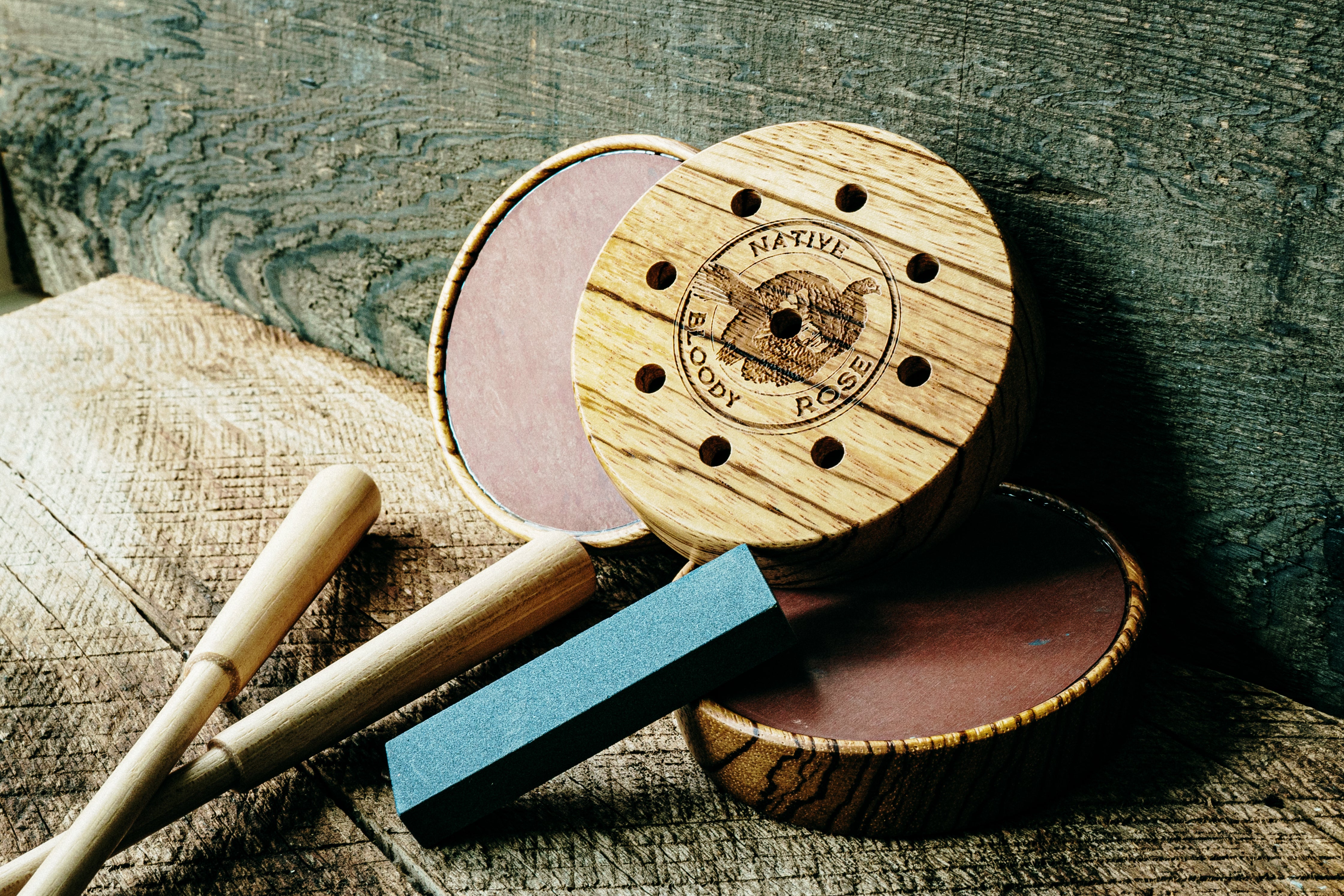 BLOODY ROSE/ ZEBRA WOOD RED SLATE W/ HICKORY STRIKER – NativebyCarlton
