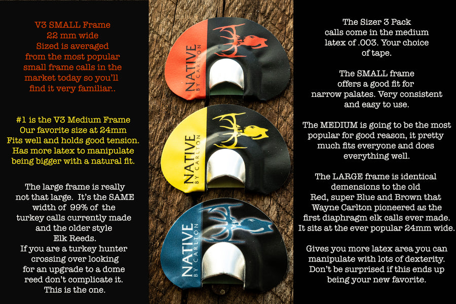 NEW V3 Frame Sizer 3 pack. Small, Medium, and Large.